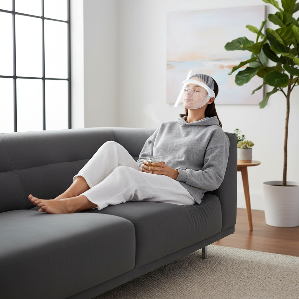 Masque LED Photothérapie 7 Couleurs - Soin Visage Anti-Âge